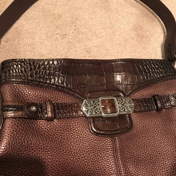 Brighton “Delina” Shoulder  Bronze Leather Bag - Picture 7 of 8